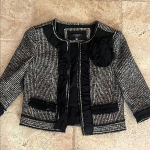 Ann Taylor Black and Gray Tweed Jacket